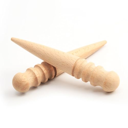 3 Pcs Wood Leather Edge Slickers Leather Craft Edge Burnishers Wooden Leathercraft Slickers Small Leathercraft Burnishers