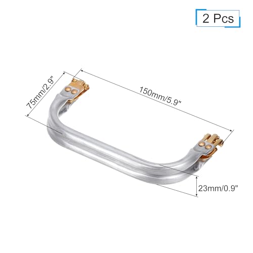 uxcell Metal Purse Frame 2Pcs, 5.9" Rectangle Lock Frame Kiss Lock Clasp Bag Frame Hardware Replacements for DIY Purse Handle Bag Making Sewing Craft Carpet - size: 5.9"