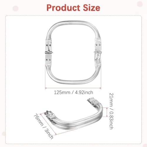 TIXIPEM 4.92IN Metal Purse Frame [2PCS] - Arc Rectangle Frame Kiss Lock Clasp Use for DIY Purse Handle Making Supplies & Sewing Bag Clutch Crafts - [Silver Tone] Bag Hardware Replacements - color: Silver Tone, size: 4.92IN
