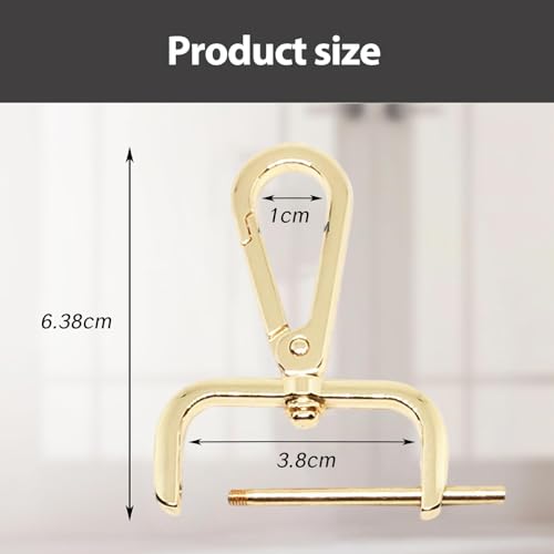NIIIYTYB 2Pcs Snap Hook Swivel Clasp Set 1.5 Inch Detachable Carabiner Hooks with Screwdriver D Ring Keychain Clips Bag Strap Hardware for Purses Crossbody Bags Key Fobs Pet Collars(Gold) - color: gold, size: 1.5 inch