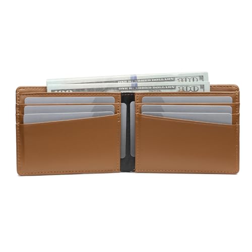 Lanyani Minimalist Fabric Wallet Bifold RFID Blocking - color: Z-Brown