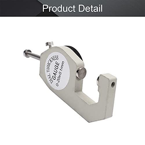 Utoolmart Dial Thickness Gauge, Flat Head Thickness, 0-20mm Tester Dial Measuring Tool for Paper Leather Cloth Paper, Film, Wire 1 Pcs - size: Flat Bottom 0-20MM