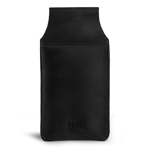 Hide & Drink, Waist Phone Holder Pouch, Accessory Bag, Soft Case for Work & Outdoors Essentials, Full Grain Leather Handmade - color: Charcoal Black