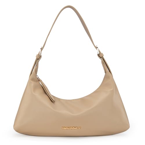 Montana West MEDIUM Shoulder Purses for Women Crescent Hobo Bags Trendy Purses - color: 073-tan