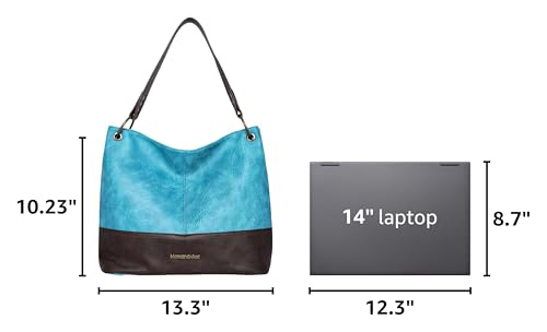 Purses for Women Hobo Bags Slouchy Shoulder Bag Tote Handbags | Stylish for Everyday Use, Zip-top Closure, Back Anti-theft Pocket, 3 Inner Pockets, Comfortable Wide Strap for Dating Errands - color: *Turquoise