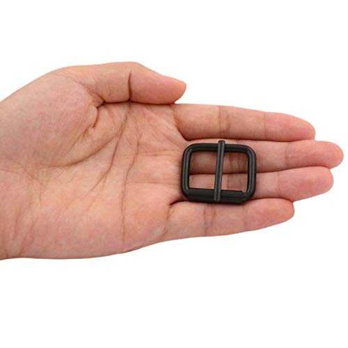 BIKICOCO Roller Buckle, 1'' x 3/4'' Heel Rolling Bar Buckles for Bags Leather Webbing Straps, Black - Pack of 20 - color: Black X 20 Pcs