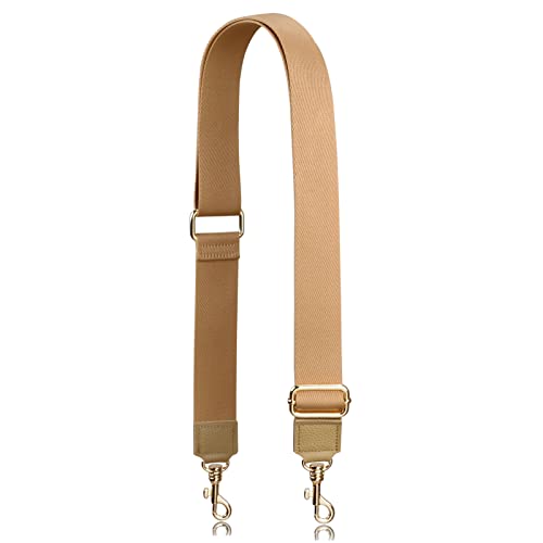 Allzedream Thick Purse Strap Wide Adjustable Replacement Crossbody Bag Handbag Leather Ends - color: Light Brown-leather Tip