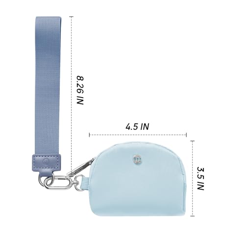 Mum's Memory Mini Zip Around Wristlet Wallets for Women -KeyChain Wallet with Detachable Dual Pouch Wristlet -Key Chain Coin Purse Small Wallets - color: Blue