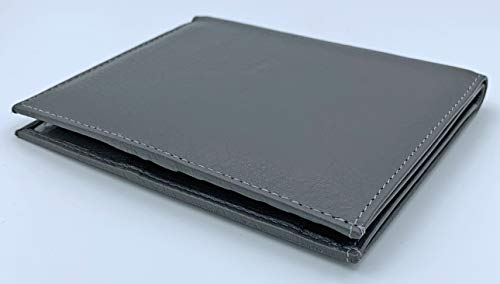 Grey RFID Genuine Leather Passport Wallet - color: Grey
