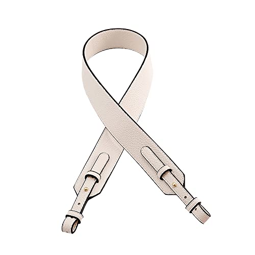 Grain Leather Purse Strap Adjustable Crossbody Replacement Straps for Handbags Monk Head Screws Detachable - color: Beige-short Type, size: Silver Clasps