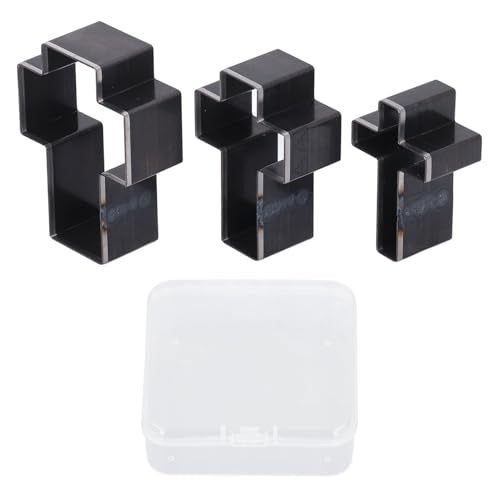 3PCS Crossed Shaped Leather Cutter Set, Leather Corner Punch, Crossed Shape Hollow Punch Cutter Set for Leather Crafts 69mm 61mm 53mm Height