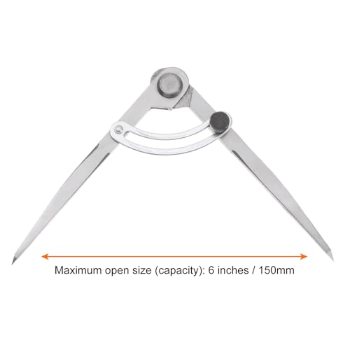 HARFINGTON Wing Divider Compass 6 Inch 150mm Adjustable Lockable Woodworking Compass for Metalworking Geometry Drawing Woodworking - size: 6"