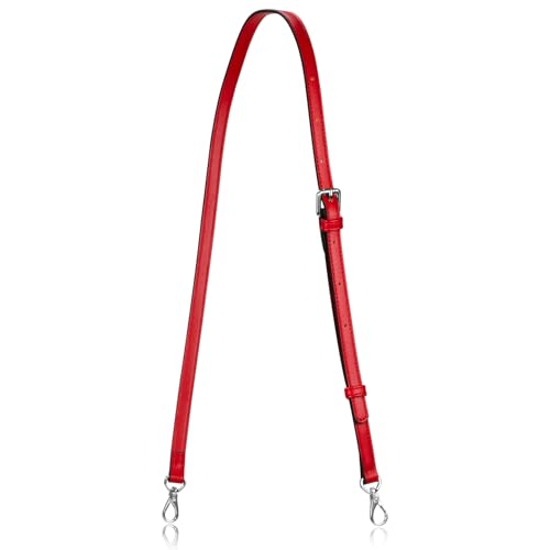 Allzedream Leather Purse Strap Replacement Crossbody Handbag Long Adjustable (Red, Silver Hardware) - color: Red, Silver Hardware