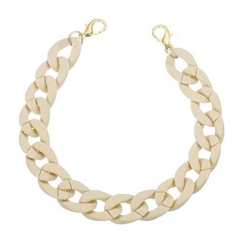 PATIKIL 15" Acrylic Purse Chain Acrylic Chain Linking Rings Cream - color: Matte Cream