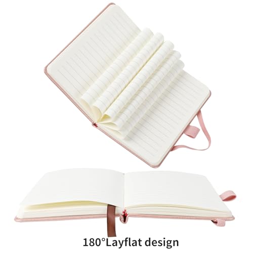 Animusphere 2Pack Pocket Notebook Small Notebook Journal Notebook 4 inches x 5.7 inches 200 Pages Leather Cover With Pen Holder Page Marker Ribbons (Rose Gold) - color: Rose Gold