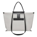 CHUNLI 15.6" Laptop Tote for Women - Lightweight Canvas-Textured Leather Work Bag, Structured Business Briefcase, Teacher - color: Grey & Black