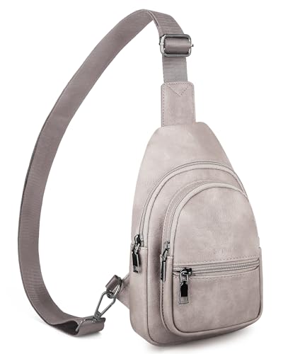 Sling Bag for Women, Crossbody Waist Pack Chest Purse Travel Grey | Crossbody Purse with Dual Zipper Main Compartment,6 Pockets & 4 Card Slots, Reversible Design, Travel & Daily Use - color: Z-cloud Grey