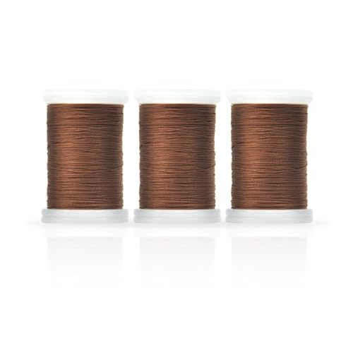 Heavy Duty Upholstery Thread,3 Spools Durable Bonded Nylon, High-Strength & Fade-Resistant, 218 Yds/Spool for Sewing Machines, Leather, Denim, DIY Crafts | Brown - color: Brown