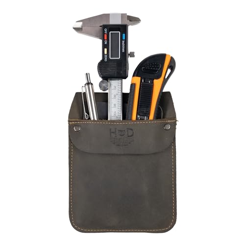 Hide & Drink, Work Pocket Organizer for Tools/Pens, Jeans Back Pocket Quick Grab Carry Job Tools, Office & Work Essentials, Full Grain Leather, Handmade - color: Dark Jade