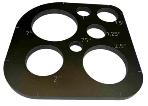 Woodhaven 300 Corner Radius Template, 11-Piece Phenolic Set | 4 corner radius sizes (1"-3") plus 7 circle templates (3/4"-3"), 3/8" phenolic, handheld or router table use