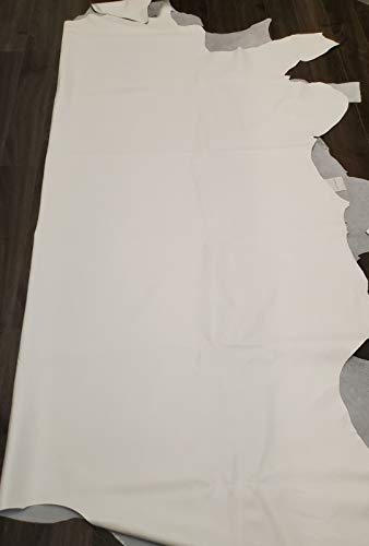 NAT Leathers Pure White Smooth Fullgrain Nappa Upholstery 2.5 oz 15-17 sq.ft. Footwear Shoe Handbag Craft Cowhide Genuine Cow Leather Hide Skin 15-17 sq.ft. Main Part is 30 inches x 48 inches - size: 15-17 sq.ft.