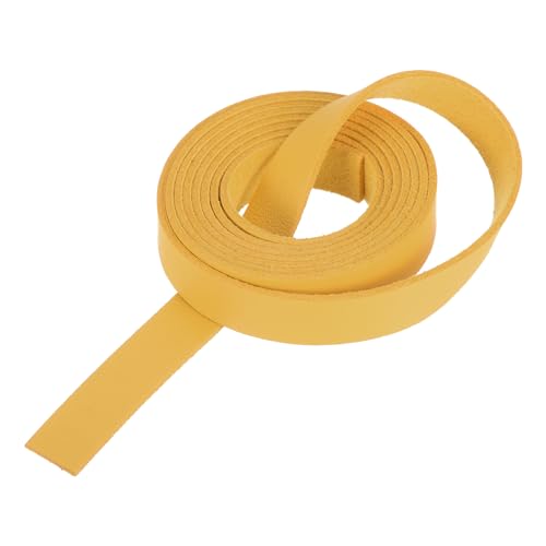 MECCANIXITY Leather Straps Strip Belt 1.2cm(0.5" Width) 100cm(40" Length) Leather Strips String Yellow for DIY Craft, Jewelry, Key Chains - color: Yellow, size: 1.2cm x 100cm