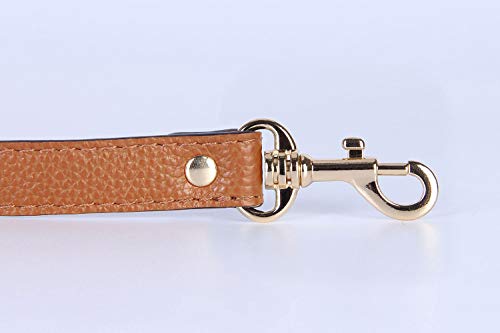 VanEnjoy Full Grain Leather Adjustable Replacement Cross Body Purse Shoulder Strap, 0.7” Width, Adjustable Length 25”-51” (Brown) - color: Brown