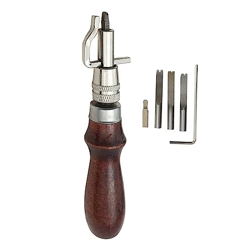 7 in 1 Set Pro Adjustable Leather Stitching Groover,Crease Edge Beveler and Stitching Groover Kits for Leathercraft Sewing and Creasing DIY Leathercraft Working Tools