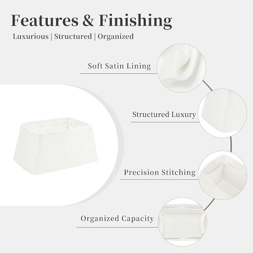 Satin Purse Organizer for Chanel 25 Bag Small, Blanc - color: Blanc, size: 25 Handbag Small