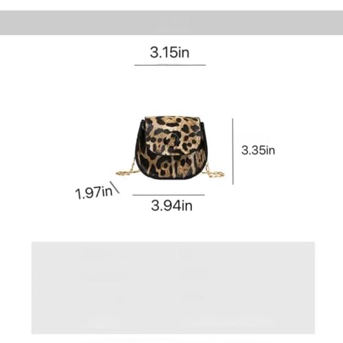 Mini exquisite leopard print handbag, small shoulder style Tiny Compact Stylish Accessory for Essentials - color: Black