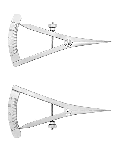 QWORK 3.5" Adjustable Marking Gauge Mini Edge Press, Professional Carpenter Pencil Compass, Precision Spring Dividers Calipers Compass Measuring, Pitch Gauge DIY Leather Craft Tool