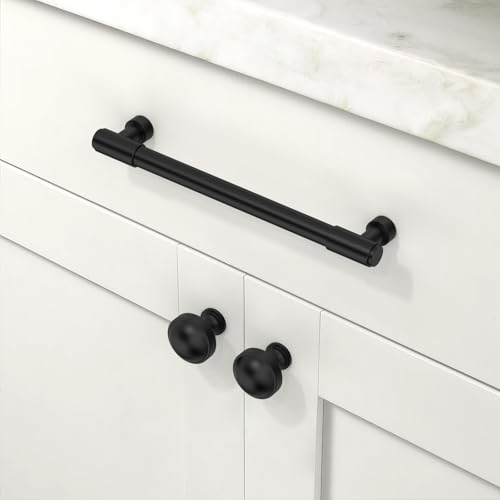 10 Pack Matte Black Cabinet Pulls 6.3 Inch(160mm) Kitchen Cabinet Handles Cabinet Hardware for Drawer Pulls - color: Matte Black, size: 6.3" Hole Center