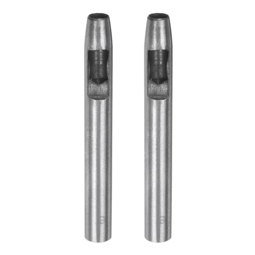HARFINGTON 2pcs Hollow Punch for Leather 8mm Round Hole Punch Tool for Belt Puncher Carbon Steel Single Punch for Watch Belt Cut Leather Craft Rubber Paper Fabric Plastic Soft Material - size: 8mm