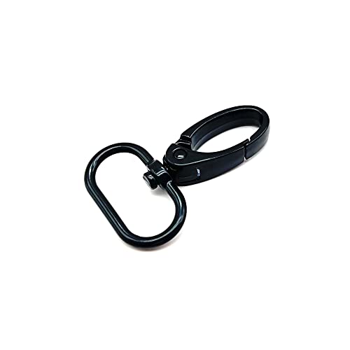 Swivel Lobster Clasps 1 inch Black for Purses Bag Hardware 20pcs | Metal Swivel Snap Hooks 1" for Handbag Backpack Crossbody bag Webbing Dog Collars Keychain Lanyard Strap Craft Making - color: Black, size: 1 inch
