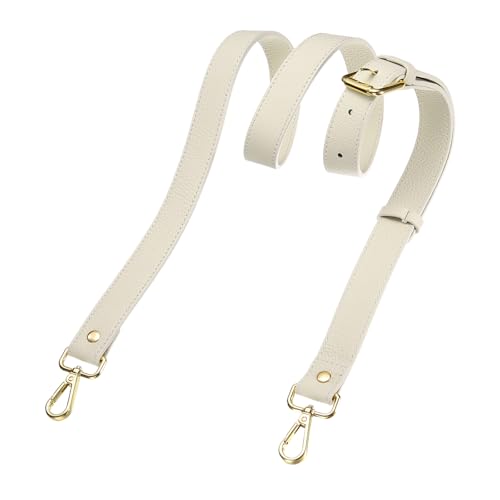 uxcell Genuine Leather Purse Strap, 41.7"-51.2" Adjustable Crossbody Replacement Straps 1" Width for Women Handbags Shoulder Bag (Cream White, Gold Buckle) - color: Cream White, Gold Buckle