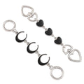 Silver Purse Extender Chain Purse Strap Extender Bag Chain Purse Charms(Black Heart/Moon) - color: Silver Black(moon/Heart)