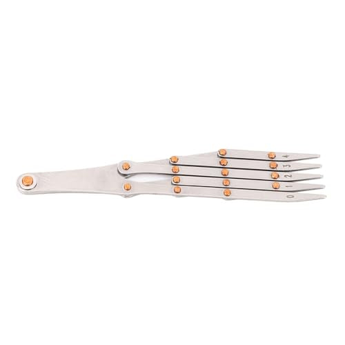 Equal Distance Measuring Ruler, Stainless Steel Equidistant Ruler Equal Space Divider Leather Belt 5 Teeth Without Lock Function for Craft Pleat Button Space (5 Teeth Without Lock Function) - size: 5 Teeth Without Lock Function