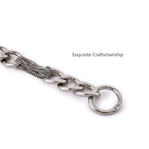 Yichain Classy Metal Tassels Bag Chains Purse Handles Shoulder Strap Replacement Charms Accessories (Silver Big 24'') - color: Silver Big 24''