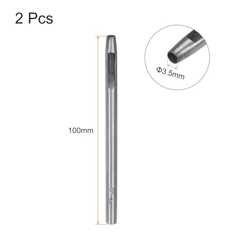 HARFINGTON 2pcs Hollow Punch for Leather 3.5mm Round Hole Punch Tool for Belt Puncher Carbon Steel Single Punch for Watch Belt Cut Leather Craft Rubber Paper Fabric Plastic Soft Material - size: 3.5mm
