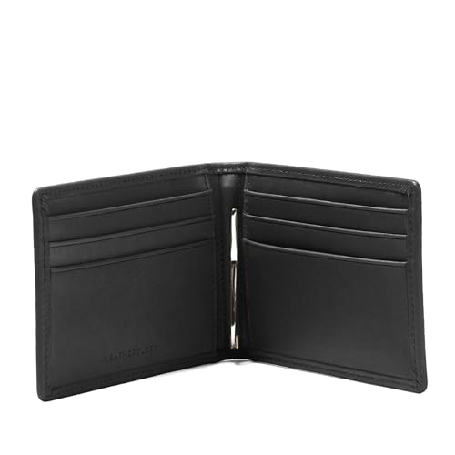 Premium Black Oil Men's Slim Bifold Wallet with Money Clip - Premium Black Oil - color: Premium Black Oil