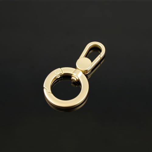 2pcsDouble Opening Snap Hooks,Push Gate Snap Hook Metal Swivel Lobster Claw Clasp Purse,Backpack,Bag Strap,Keyring,Phone case (Matte Gold) - color: Matte gold