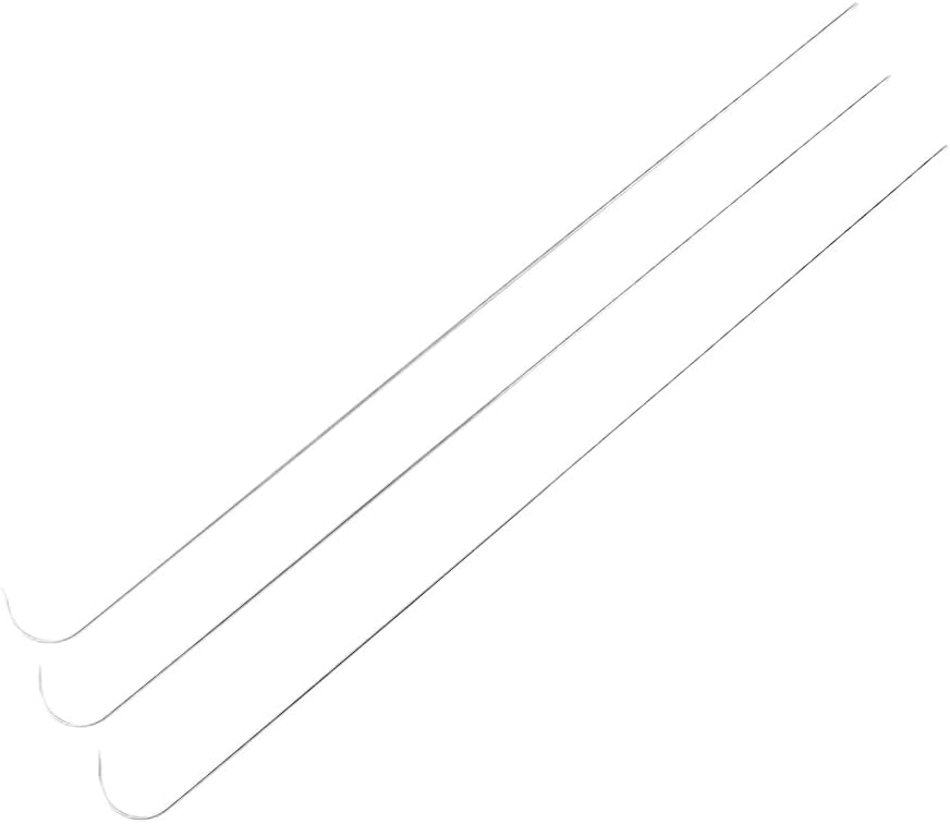 3Pc Silver Stainless Bead Spinner Needles Thin Bead Needles, Jewelry Making Sewing Spin,Bead Curved,Beading Needles, Bead Needles Beading Needles Tool, Bead Needles Beading Supplies