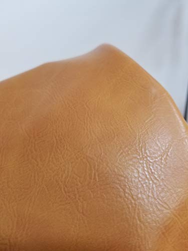 Caramel Tan Vegan Faux Leather Synthetic Pleather 0.9 mm Madison 1/2 Yard 18-20 inch Wide x 54 inch Length Soft Smooth Upholstery Half Yard (18" x 54") (Italian Tan) - color: Italian Tan