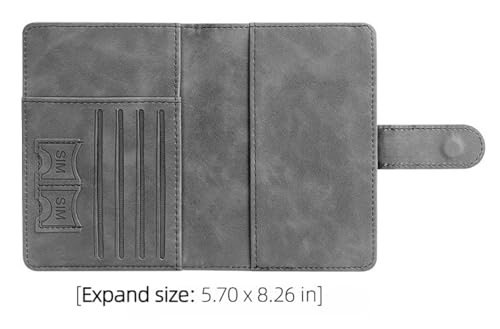 PU Leather Magnetic Buckle Multifunctional Passport Holder Wallet with RFID Blocking, SIM Card Storage, Map Exit Card Bag, Unisex Travel Document Organizer (Dark Blue) - color: dark blue