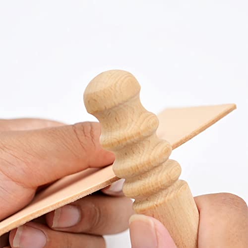 3 Pcs Wood Leather Edge Slickers Leather Craft Edge Burnishers Wooden Leathercraft Slickers Small Leathercraft Burnishers