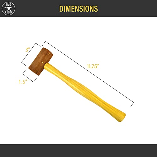 1-1/2" Extra Soft Non-Coated Natural Rawhide Mallet Non-Marring Jewelry Tooling Hammer
