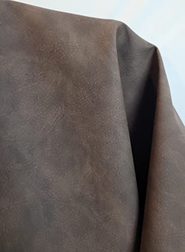 NAT Leathers Dunkelbraun getrommeltes Nubukleder, Kalbsleder, weiches veganes Kunstleder, PU, 91.4 cm Längex137.2 cm Breite, 0.9 mm Nappa-Vinyl-Polsterung, 91.4x137.2 cm (Cafe Brown Nubukleder) - color: Cafe Nubuck, size: 1 yard (36"x54")