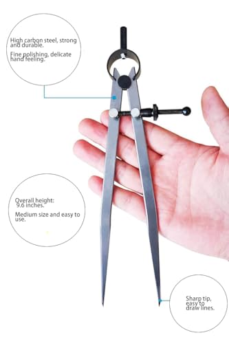 Brccee AC Leathers DIY Adjustable Edge Creaser Wing Divider,Rotating Craft Tool Leather Craft Compasses, Compass Drawing Tool (8 Inch) - color: 8 Inch