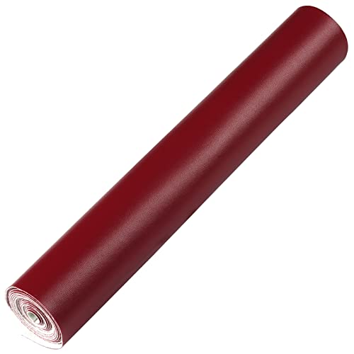 Smooth Solid Color Faux Leather Sheets Roll 12"X53" (30cmX135cm),Very Suitable for Making Crafts, Leather Earrings, Bows,Sewing (Maroon Red) - color: Maroon Red