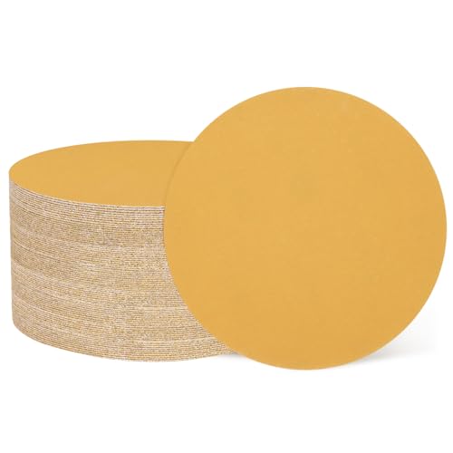 HARFINGTON 100 Pcs 5 Inch Sanding Discs 400 Grit Yellow Aluminum Oxide - size: 5 Inch(400 Grit)